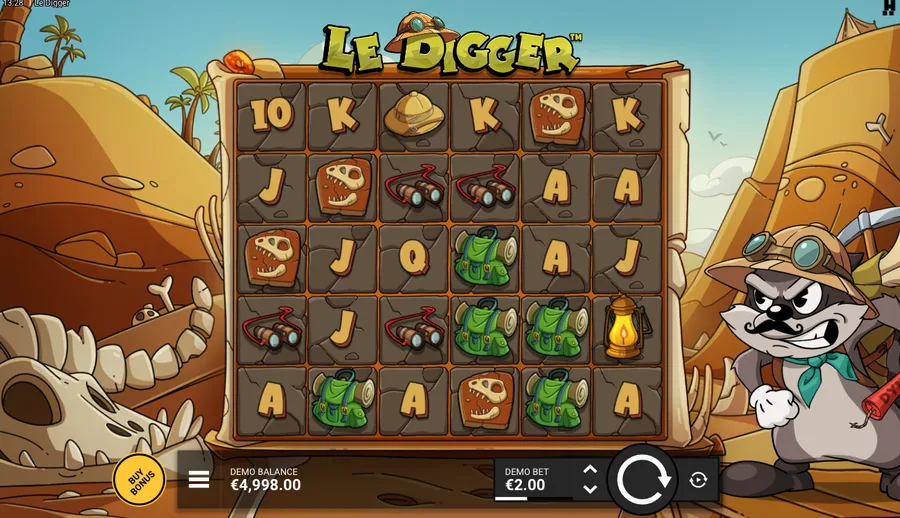 Le Digger base grid in a different state, layers visible behind the symbols